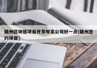 赣州区块链项目开发哪家公司好一点[赣州签约项目]